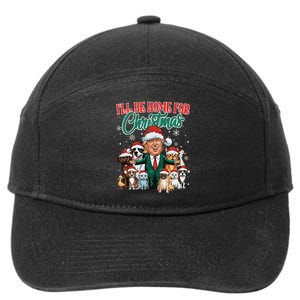 ILl Be Home For Christmas Funny Santa Claus Trump 2024 7-Panel Snapback Hat