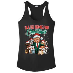 ILl Be Home For Christmas Funny Santa Claus Trump 2024 Ladies PosiCharge Competitor Racerback Tank