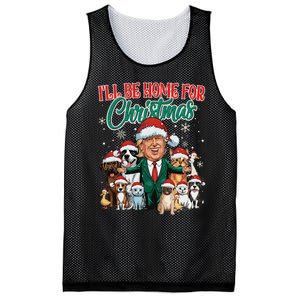 ILl Be Home For Christmas Funny Santa Claus Trump 2024 Mesh Reversible Basketball Jersey Tank