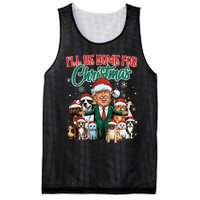 ILl Be Home For Christmas Funny Santa Claus Trump 2024 Mesh Reversible Basketball Jersey Tank