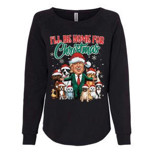 ILl Be Home For Christmas Funny Santa Claus Trump 2024 Womens California Wash Sweatshirt