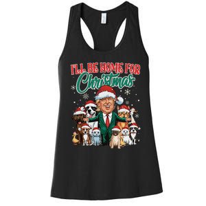 ILl Be Home For Christmas Funny Santa Claus Trump 2024 Women's Racerback Tank