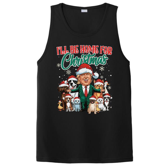 ILl Be Home For Christmas Funny Santa Claus Trump 2024 PosiCharge Competitor Tank