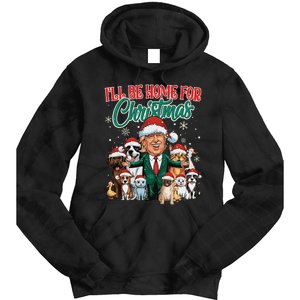 ILl Be Home For Christmas Funny Santa Claus Trump 2024 Tie Dye Hoodie