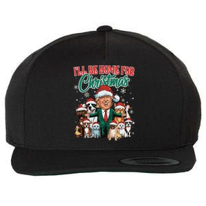 ILl Be Home For Christmas Funny Santa Claus Trump 2024 Wool Snapback Cap