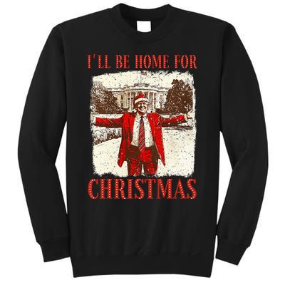 ILl Be Home For Christmas Santa Funny Trump Xmas Pajamas Sweatshirt