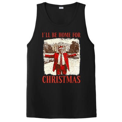 ILl Be Home For Christmas Santa Funny Trump Xmas Pajamas PosiCharge Competitor Tank