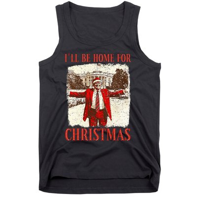 ILl Be Home For Christmas Santa Funny Trump Xmas Pajamas Tank Top