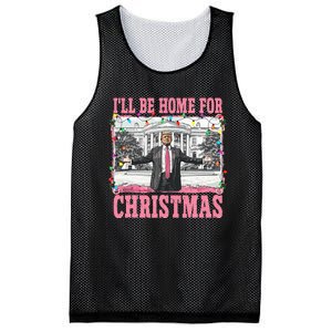 ILl Be Home For Christmas Santa Funny Trump Xmas Pajamas Mesh Reversible Basketball Jersey Tank