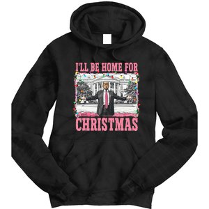 ILl Be Home For Christmas Santa Funny Trump Xmas Pajamas Tie Dye Hoodie