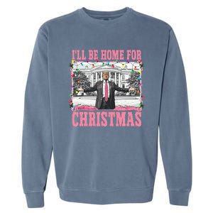 ILl Be Home For Christmas Santa Funny Trump Xmas Pajamas Garment-Dyed Sweatshirt