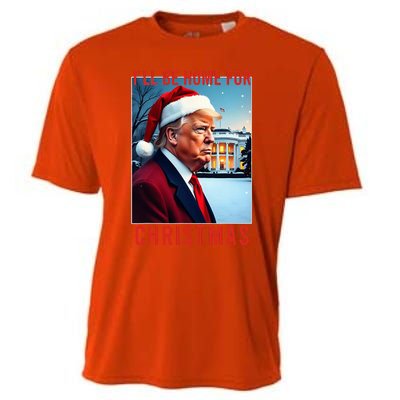 ILl Be Home For Christmas Santa Funny Trump Xmas Pajamas Cooling Performance Crew T-Shirt