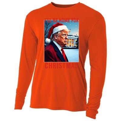 ILl Be Home For Christmas Santa Funny Trump Xmas Pajamas Cooling Performance Long Sleeve Crew