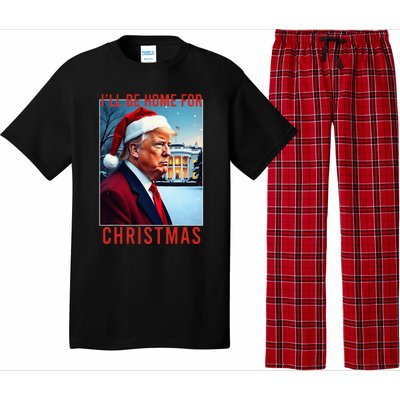 ILl Be Home For Christmas Santa Funny Trump Xmas Pajamas Pajama Set