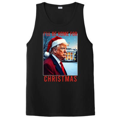 ILl Be Home For Christmas Santa Funny Trump Xmas Pajamas PosiCharge Competitor Tank