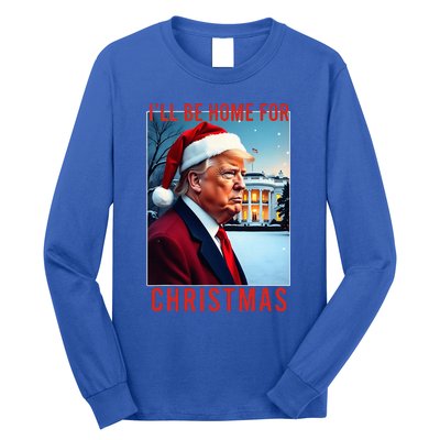 ILl Be Home For Christmas Santa Funny Trump Xmas Pajamas Long Sleeve Shirt