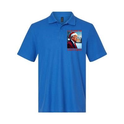 ILl Be Home For Christmas Santa Funny Trump Xmas Pajamas Softstyle Adult Sport Polo