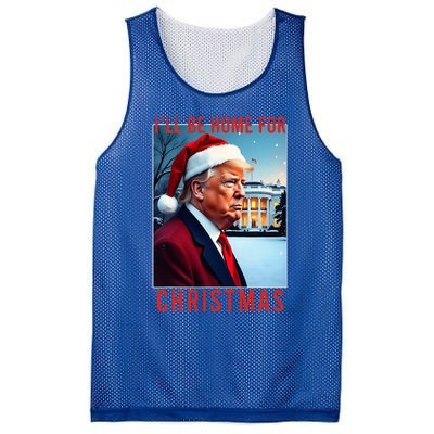 ILl Be Home For Christmas Santa Funny Trump Xmas Pajamas Mesh Reversible Basketball Jersey Tank