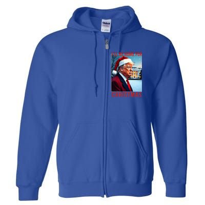 ILl Be Home For Christmas Santa Funny Trump Xmas Pajamas Full Zip Hoodie