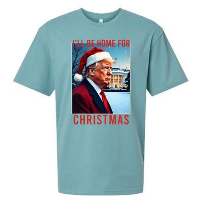 ILl Be Home For Christmas Santa Funny Trump Xmas Pajamas Sueded Cloud Jersey T-Shirt