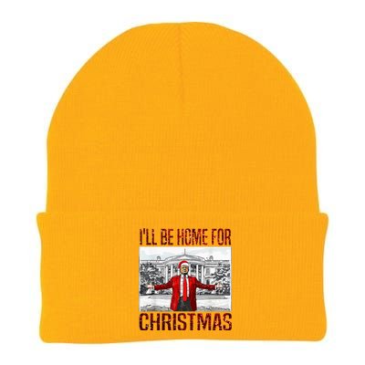 ILl Be Home For Christmas Santa Funny Trump Xmas Pajamas Knit Cap Winter Beanie