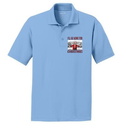 ILl Be Home For Christmas Santa Funny Trump Xmas Pajamas PosiCharge RacerMesh Polo