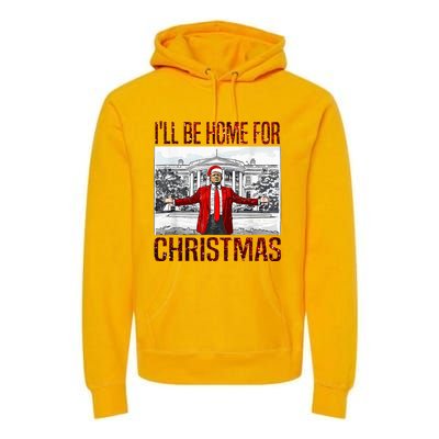 ILl Be Home For Christmas Santa Funny Trump Xmas Pajamas Premium Hoodie