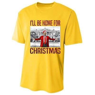 ILl Be Home For Christmas Santa Funny Trump Xmas Pajamas Performance Sprint T-Shirt