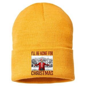 ILl Be Home For Christmas Santa Funny Trump Xmas Pajamas Sustainable Knit Beanie