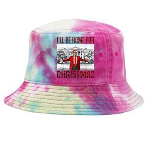 ILl Be Home For Christmas Santa Funny Trump Xmas Pajamas Tie-Dyed Bucket Hat