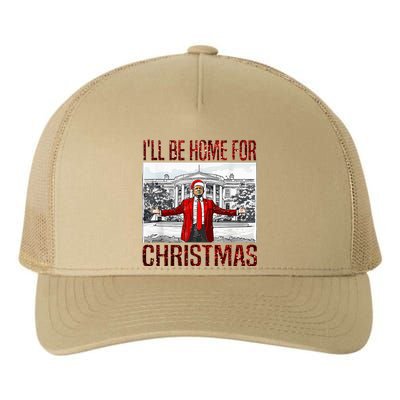 ILl Be Home For Christmas Santa Funny Trump Xmas Pajamas Yupoong Adult 5-Panel Trucker Hat