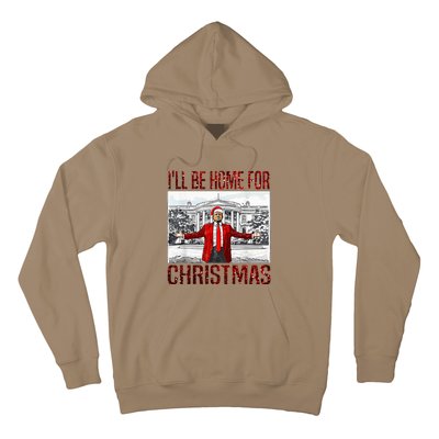 ILl Be Home For Christmas Santa Funny Trump Xmas Pajamas Hoodie