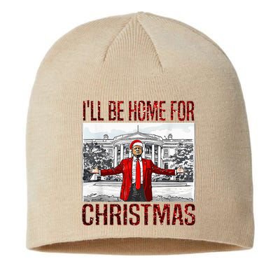 ILl Be Home For Christmas Santa Funny Trump Xmas Pajamas Sustainable Beanie