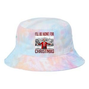 ILl Be Home For Christmas Santa Funny Trump Xmas Pajamas Tie Dye Newport Bucket Hat