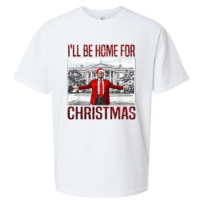 ILl Be Home For Christmas Santa Funny Trump Xmas Pajamas Sueded Cloud Jersey T-Shirt