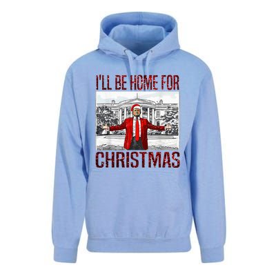 ILl Be Home For Christmas Santa Funny Trump Xmas Pajamas Unisex Surf Hoodie