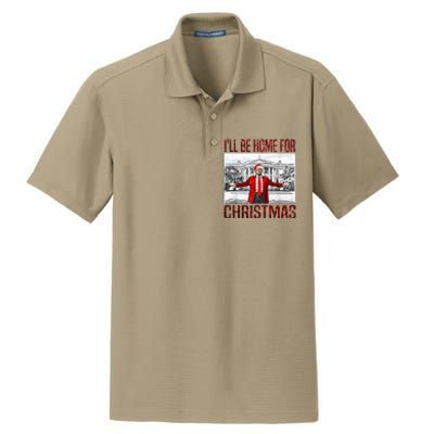 ILl Be Home For Christmas Santa Funny Trump Xmas Pajamas Dry Zone Grid Polo