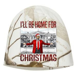 ILl Be Home For Christmas Santa Funny Trump Xmas Pajamas Kati - Camo Knit Beanie