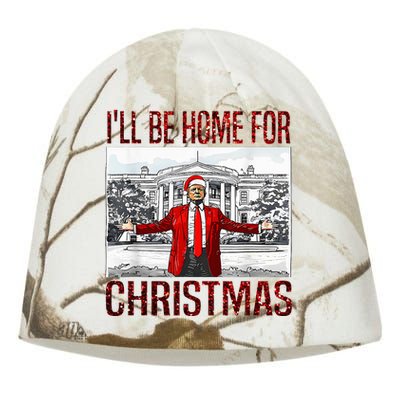 ILl Be Home For Christmas Santa Funny Trump Xmas Pajamas Kati - Camo Knit Beanie