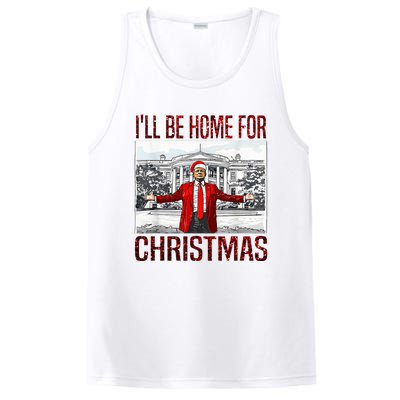 ILl Be Home For Christmas Santa Funny Trump Xmas Pajamas PosiCharge Competitor Tank