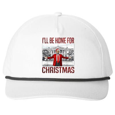 ILl Be Home For Christmas Santa Funny Trump Xmas Pajamas Snapback Five-Panel Rope Hat