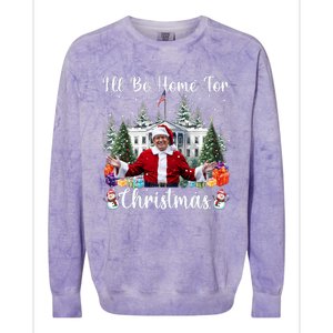 ILl Be Home For Christmas Funny Santa Claus Trump 2024 Colorblast Crewneck Sweatshirt