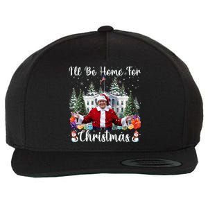 ILl Be Home For Christmas Funny Santa Claus Trump 2024 Wool Snapback Cap