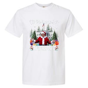 ILl Be Home For Christmas Funny Santa Claus Trump 2024 Garment-Dyed Heavyweight T-Shirt