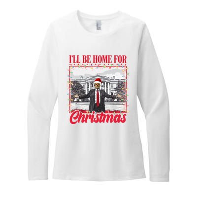 ILl Be Home For Christmas Santa Funny Trump Xmas Womens CVC Long Sleeve Shirt