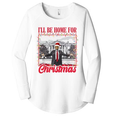 ILl Be Home For Christmas Santa Funny Trump Xmas Women's Perfect Tri Tunic Long Sleeve Shirt