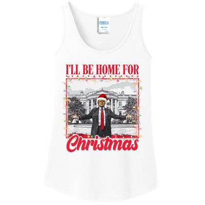 ILl Be Home For Christmas Santa Funny Trump Xmas Ladies Essential Tank