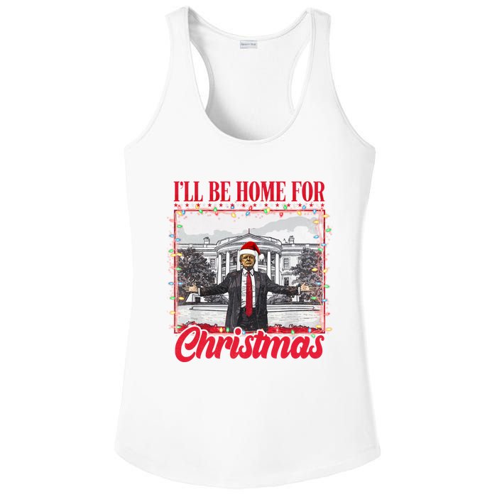 ILl Be Home For Christmas Santa Funny Trump Xmas Ladies PosiCharge Competitor Racerback Tank