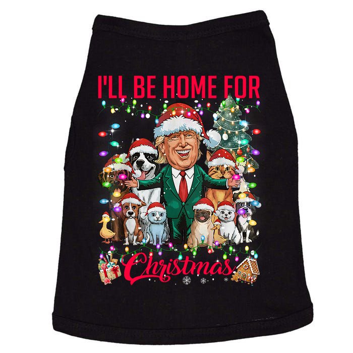 ILl Be Home For Christmas Funny Trump Pets Dog Cat Xmas Doggie Tank