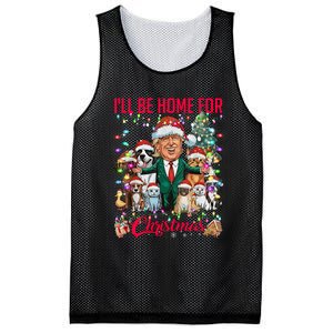 ILl Be Home For Christmas Funny Trump Pets Dog Cat Xmas Mesh Reversible Basketball Jersey Tank